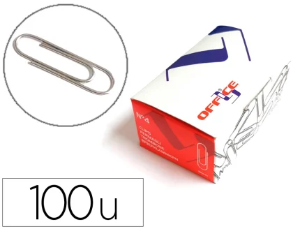 Clips lismania l-office nº4 32 mm caixa de 100 unidades.