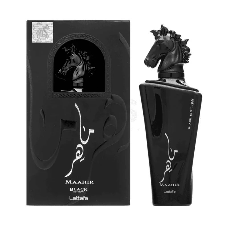 63565 Perfume unisexo original 12- maahir black 100ml LATTAFA - Image 1