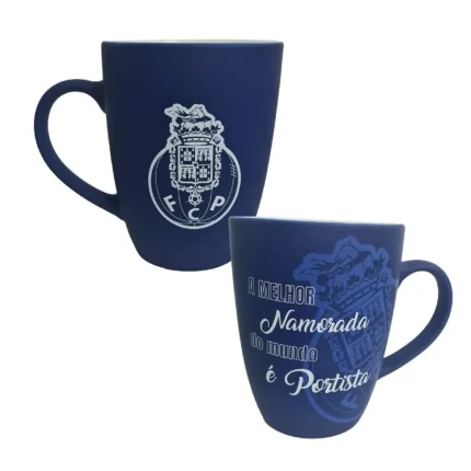 Caneca veludo azul namorada
