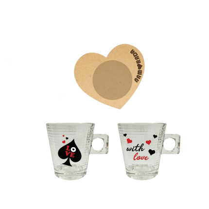 Chávena de café com base namorada em mdf