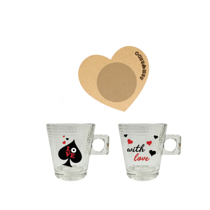 Chávena de café com base namorado em mdf