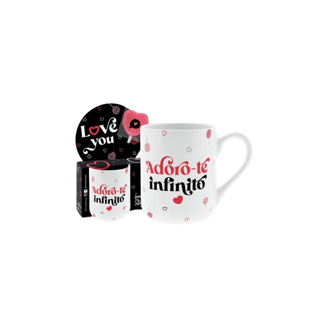 Novo Projeto(6) Caneca 330ml branca "Adoro-te infinito" LOVELY STORY - Image 1