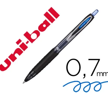 Esferográfica uni-ball roller umn-207 retrátil 0,7 mm cor azul