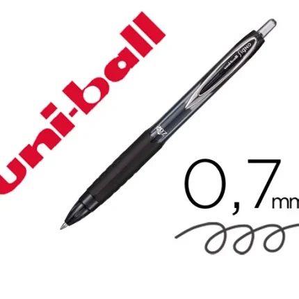 Esferográfica uni-ball roller umn-207 retrátil 0,7 mm cor preto.