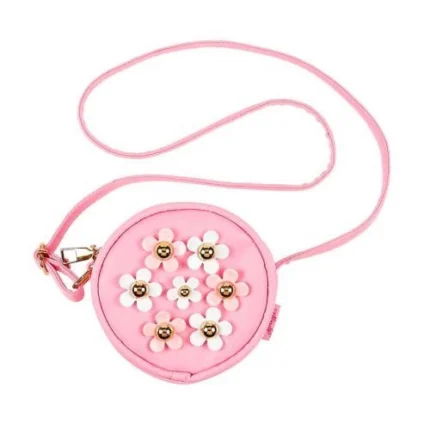 Mala cilia rosa com flores