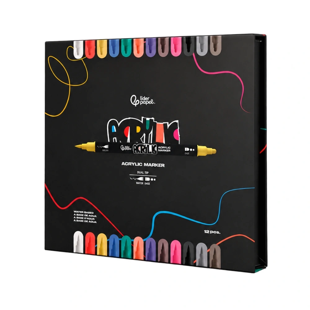 Marcador_liderpapel-acrylic Caixa de Marcadores liderpapel acrylic