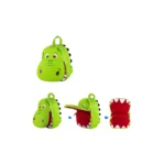 Mochila dinossauro boca abre interior vermelho